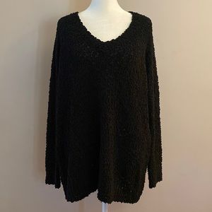 Macaron Black Popcorn Knit Sweater